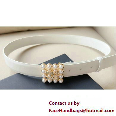 Chanel Width 3cm Metal  &  Glass Pearls calfskin belt AAA036 04 2024